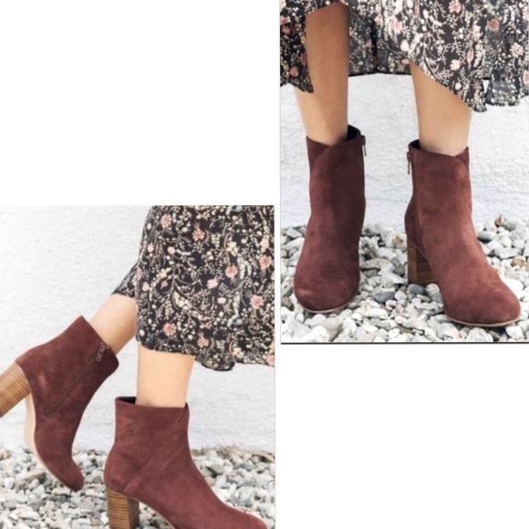 Soludos Midheel Venetian Suede Ankle Bootie in Mahogany - Picture 4 of 14